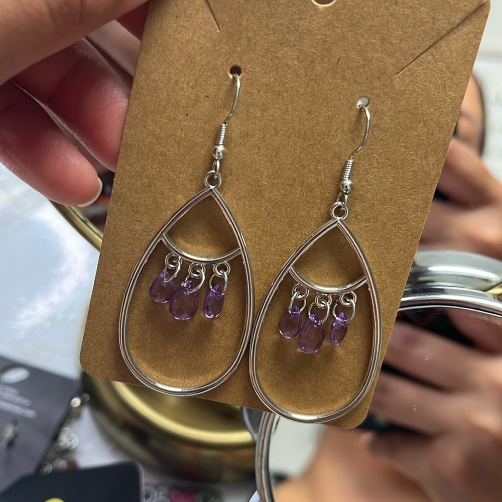 Chandelier silver earrings